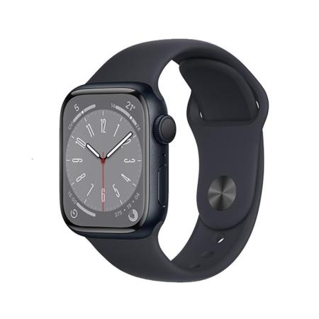 【外盒輕微凹損】Apple Watch S8 GPS 45mm 午夜鋁/午夜運動錶帶