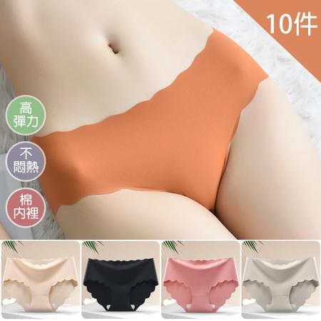 【KISSDIAMOND】(10件組)絲滑無痕中腰內褲(親膚/舒適/柔軟/KDW-820)