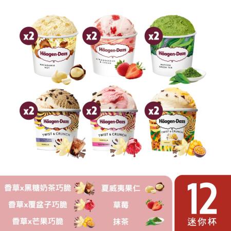 【哈根達斯 Häagen-Dazs】極致雙享迷你杯100ml 12入組