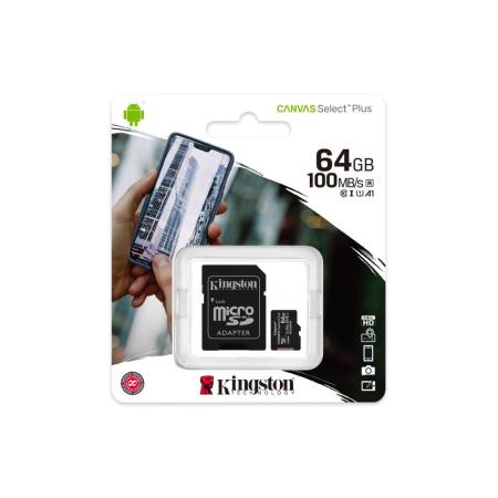 【Kingston 金士頓】Canvas Select Plus microSD 64GB 記憶卡*