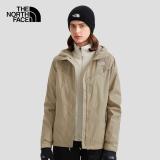 【The North Face】 防水透氣連帽三合一女兩件式外套-卡其米色-NF0A4U7R14K M