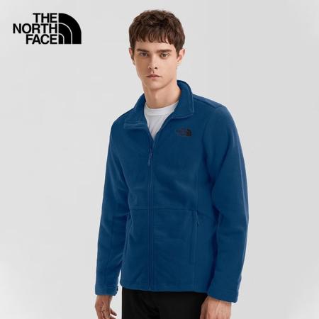 【The North Face】男 
刷毛外套 藍