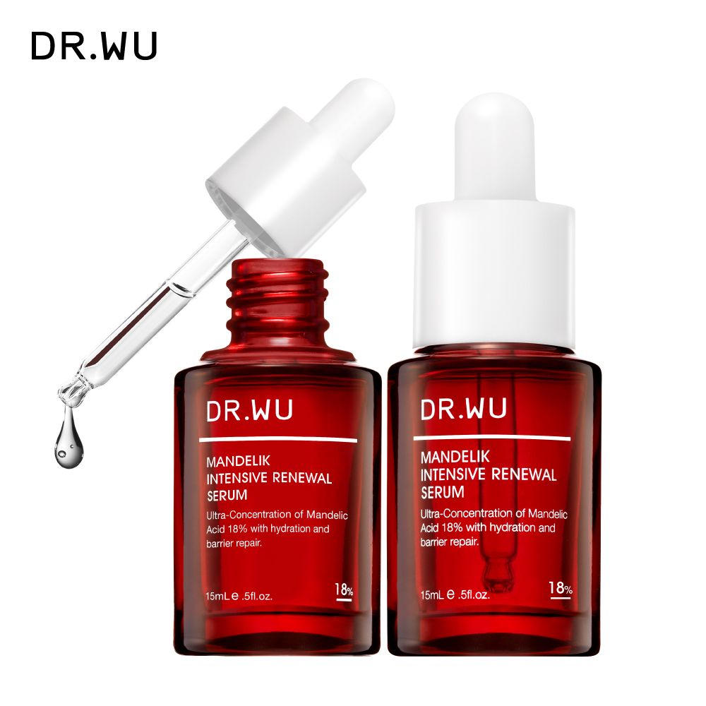(買一送一)DR.WU 杏仁酸亮白煥膚精華18% 15ML(小紅瓶)