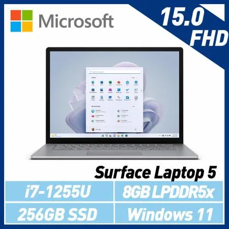 Microsoft微軟 Surface Laptop 5 15吋/i7/8G/256G白金RBY-00019