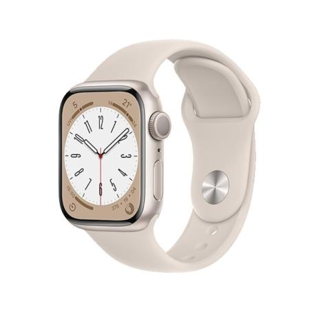 【外盒輕微凹損】Apple Watch S8 GPS 41mm 星光鋁/星光運動錶帶