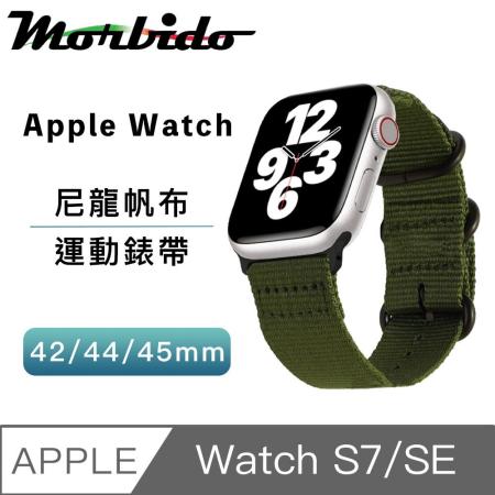 蒙彼多 Apple Watch S7/SE 42/44/45mm運動尼龍帆布錶帶