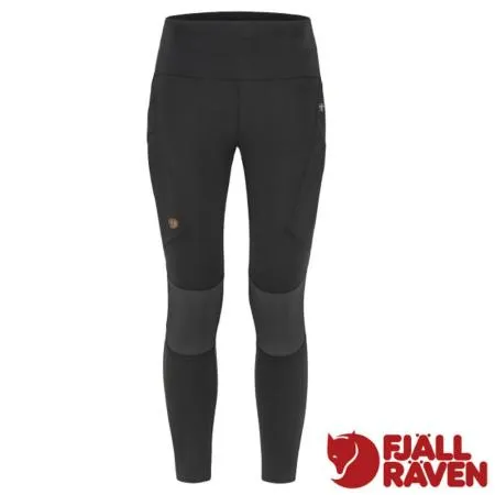 【Fjallraven小狐狸】女Abisko Trekking TightsPro吸濕排汗緊身褲/FR84771黑/鐵灰