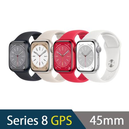 Apple Watch Series 8 (S8) GPS 45mm 鋁金屬殼搭運動型錶帶
