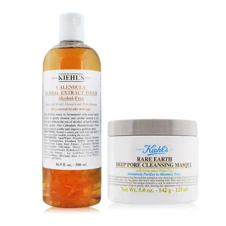 KIEHL’S 契爾氏 金盞花毛孔淨緻組 (金水500ml+白泥125ml)-國際航空版