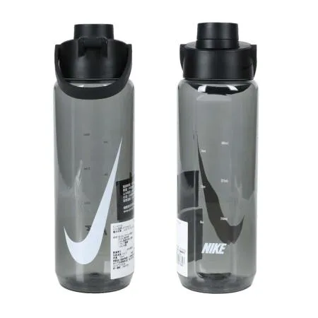 NIKE 大口徑水壺 24OZ-單車 登山 運動水壺 703ML 透明黑白