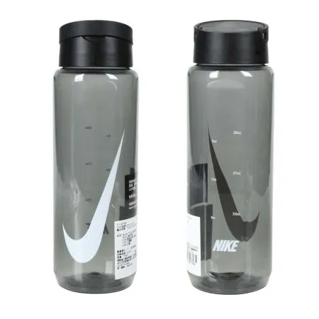 NIKE 旋蓋式水壺 24OZ-單車 登山 運動水壺 703ML 透明黑白