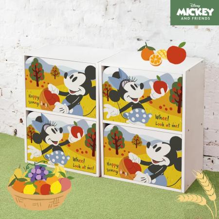 【收納王妃】迪士尼 Disney 果園生活系列 米奇米妮雙層櫃 正版授權 木櫃收納櫃 書櫃 置物櫃