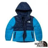 【The North Face】童 防潑水保暖雙面穿連帽鋪棉外套/機能性運動衫/7WOS-JA7 藍色