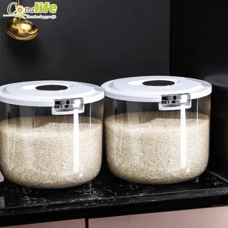 [Conalife] 高質感彈蓋大開口密封儲糧桶 6KG (1入） 7972977 - friDay購物