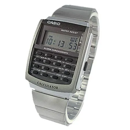 CASIO 卡西歐 復古功能電子錶 不鏽鋼錶帶 日星期顯示 計算功能 ( CA-506-1UW )