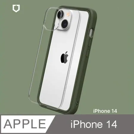 【RhinoShield 犀牛盾】iPhone 14 Mod NX 邊框背蓋兩用手機殼-軍綠色