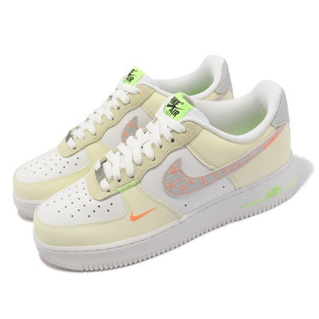 Nike 休閒鞋 Air Force 1 07 LV8 男鞋 女鞋 AF1 奶油黃 橘 縫線 FB1852-11