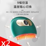 【friDay獨家】PinUpin 頭皮SPA智能溫熱電動迷你經絡刷 超值2入(9檔控溫/震感)送精油 白色+綠色