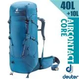 ☆【德國 Deuter】Aircontact Core 40+10L 專業輕量減震拔熱透氣背包/3350122 藍