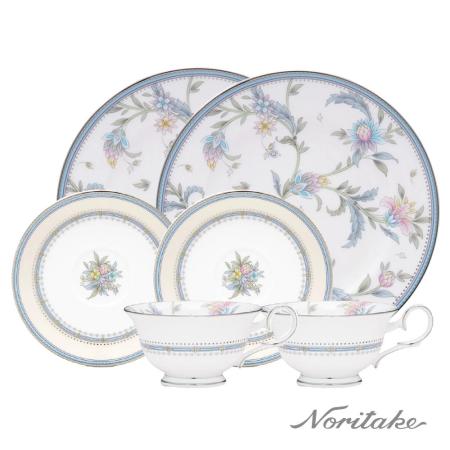 【日本 Noritake】花園下午茶6件組(咖啡對杯+展示盤2入)精裝禮盒