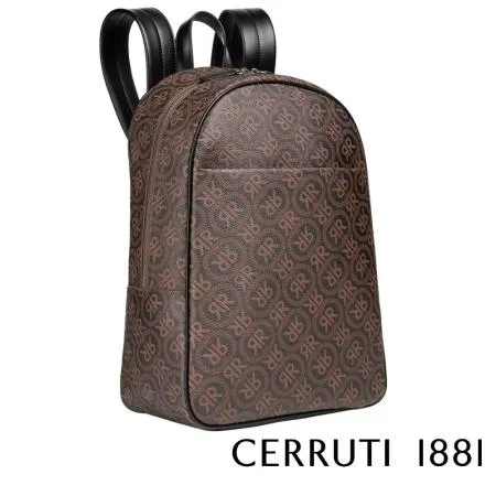 【Cerruti 1881】限量2折 頂級時尚小牛皮後背包 全新專櫃展示品(咖啡色 CEZA05000T)