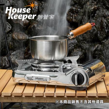 妙管家 全不鏽鋼雙焰磁吸式防風瓦斯爐/卡式爐 M666AS (附收納硬盒) 便攜戶外休閒爐 露營燒烤爐