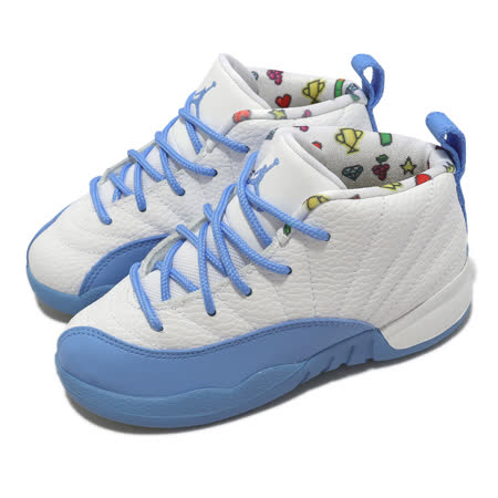 Nike 休閒鞋 Jordan 12 Retro TD 白 藍 幼童 Emoji 喬丹 12代 DQ4367-114