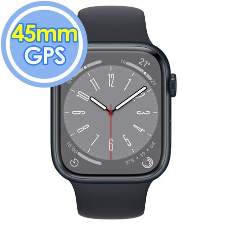 Apple Watch Series 8 (GPS) 45mm 午夜色鋁金屬錶殼+午夜色運動型錶帶(MNP13TA/A)