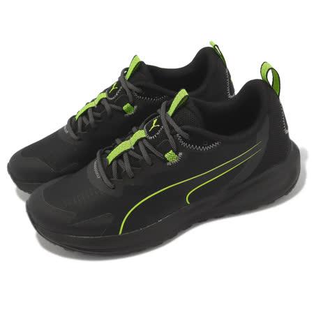 Puma 慢跑鞋 Twitch Runner Trail 男鞋 黑 綠 抗撕裂 入門款 戶外 越野 運動鞋 37696101