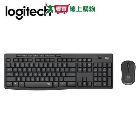 Logitech羅技 無線靜音鍵鼠組MK295-石墨灰