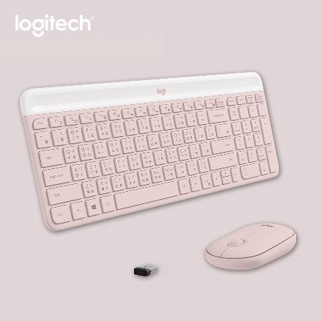 【Logitech 羅技】MK470 超薄無線鍵鼠組/玫瑰粉