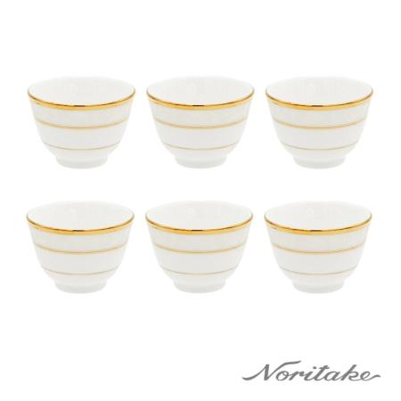 【日本 Noritake】花舞春風金邊中式茶杯六入組