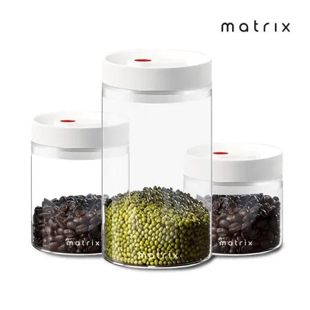 matrix真空保鮮玻璃密封罐3入組(400ml+800ml+1200ml)