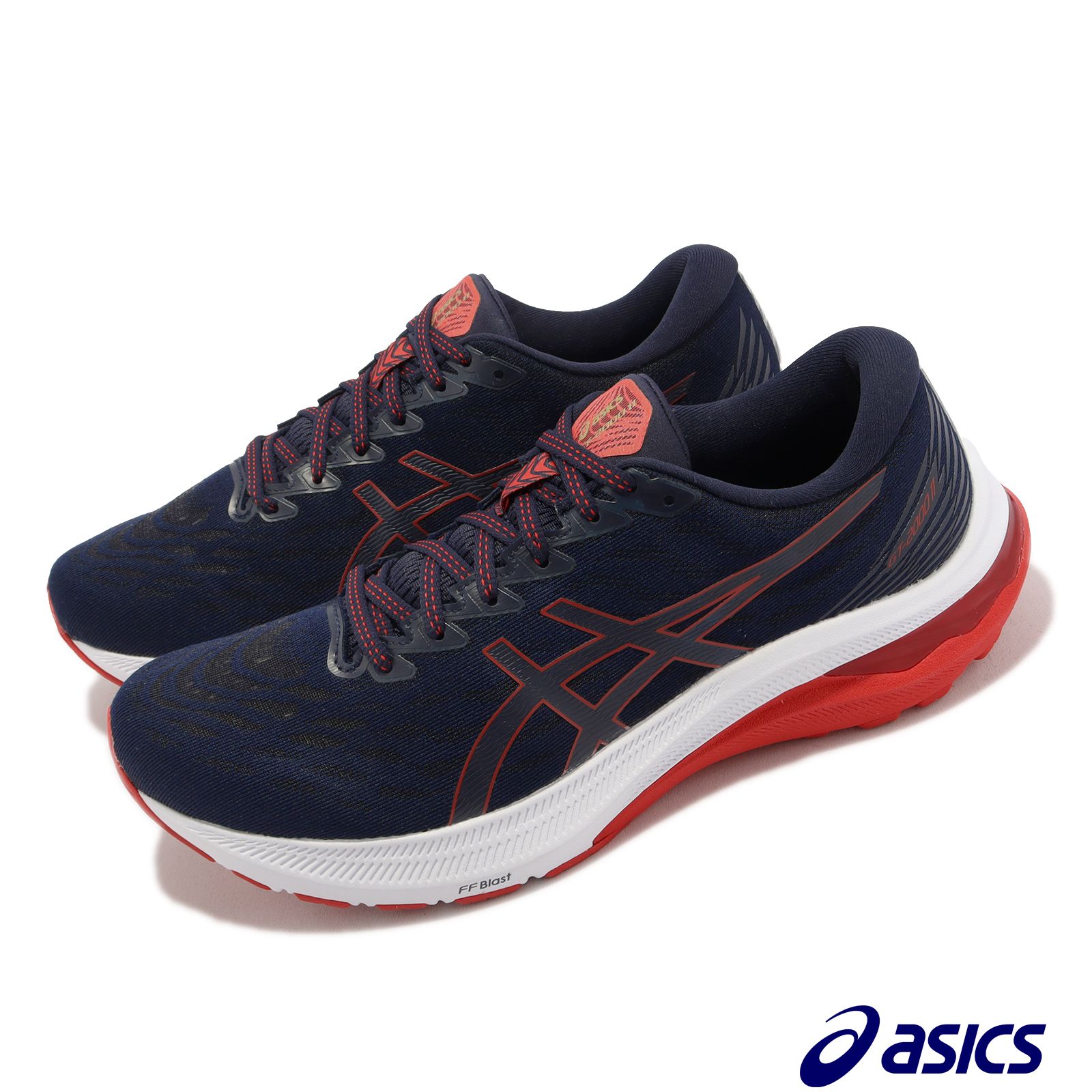Asics 慢跑鞋 GT-2000 11 男鞋 深藍 紅 路跑 多功能 運動鞋 穩定 包覆 1011B441402
