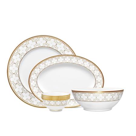 【日本 Noritake】春頌金邊4人份中餐11件組(骨瓷)