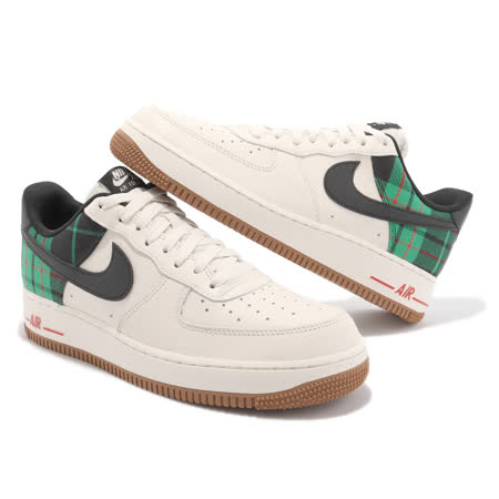 Nike Air Force 1 07 LX 男鞋米白綠格紋AF1 Plaid 英倫風DV0791-100