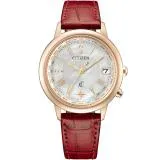 CITIZEN 星辰 xC 限量光動能萬年曆電波鈦金屬女錶-36mm(CB1105-02W)