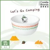 (任選)(新品)【美國康寧 CORELLE】SNOOPY史努比露營趣 325ml中式飯碗