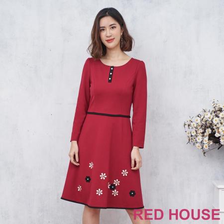 RED HOUSE蕾赫斯
素雅刺繡花朵洋裝