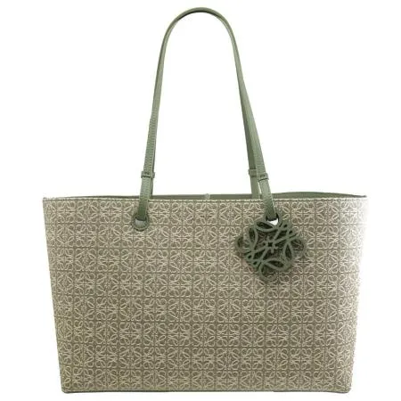 LOEWE East West Tote 經典緹花帆布肩背托特包.酪梨綠