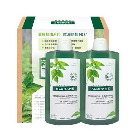 【KLORANE 蔻蘿蘭】 控油洗髮精400ML兩入組