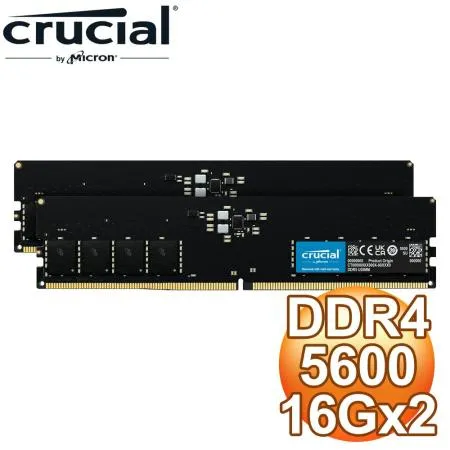 美光Micron Crucial DDR5-5600 16G*2 桌上型記憶體(支援XMP3.0/AMD EXPO超頻