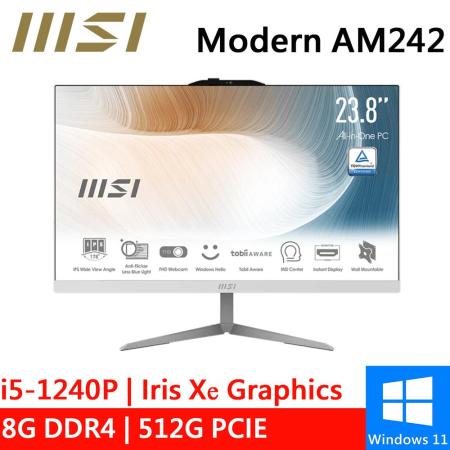 MSI微星 Modern AM242 12M-253TW 24型 白 AIO 原廠機