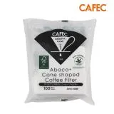 CAFEC三洋 日本製ABACA+ 麻纖維Plus白色錐形咖啡濾紙(1-2人份)100張 APC1-100W