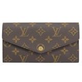 Louis Vuitton LV M62234 新版熱銷款經典花紋扣式長夾.紫紅 現貨