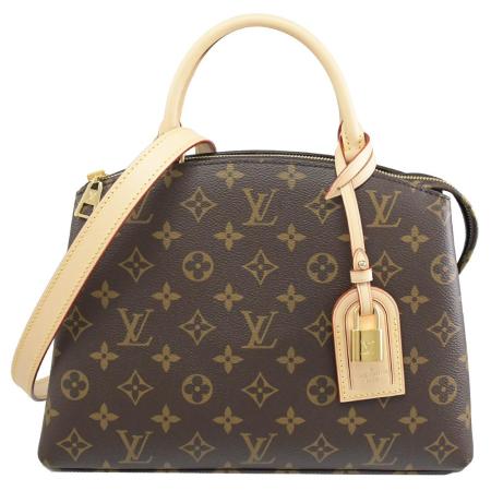 Louis Vuitton LV M45900 PETIT PALAIS 經典印花拼接小牛皮手提兩用包 現貨