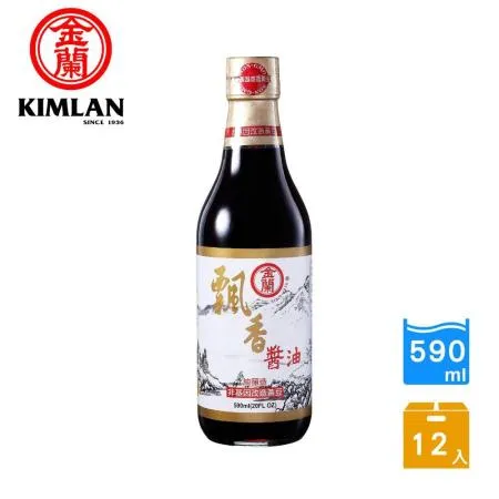 【金蘭】飄香醬油 590ml (12入/箱)