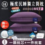 【Hilton 希爾頓】黛紫風情。銀離子100%天絲60支紗獨立筒枕/買一送一/紫色(天絲枕/枕頭)(B0117)