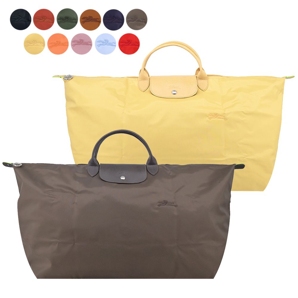 LONGCHAMP
刺繡短把再生尼龍摺疊旅行袋