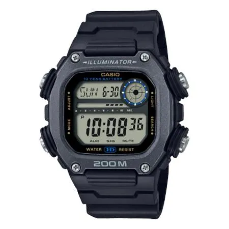 CASIO 卡西歐 CASIO 電子錶 運動風格 防水200米 礦物玻璃 加長橡膠錶帶 (DW-291HX-1A)